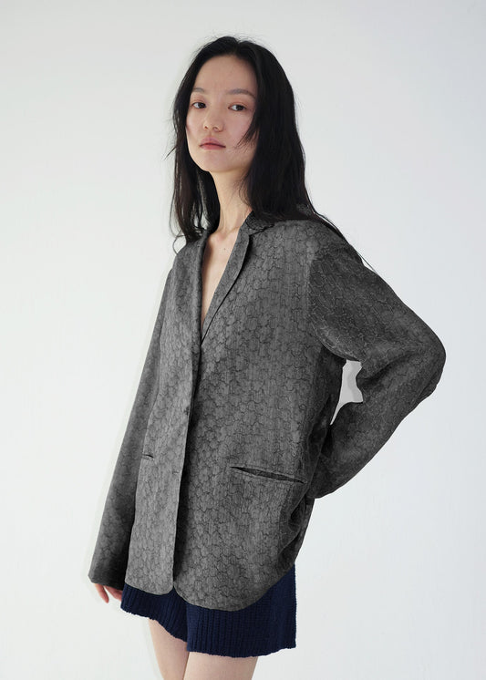 BABY FLOWER JACKET -CHARCOAL