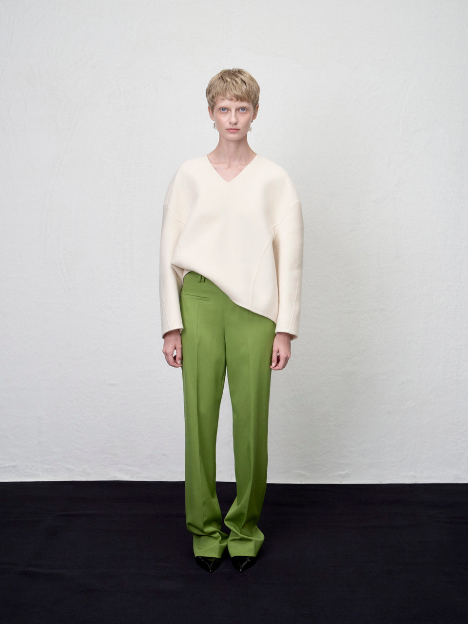 【ARIK. アリク AW】Rigil panel straight pants Grass green