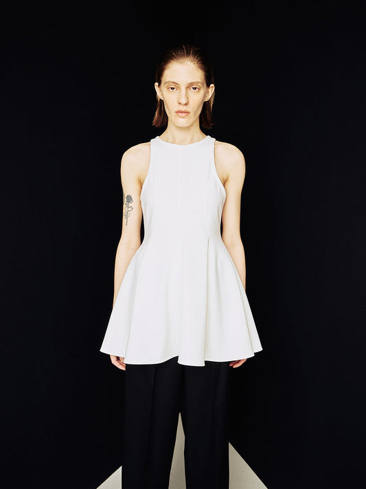 【ARIK. アリク】[24SS]MIRA panel flare sleeveless top Ivory