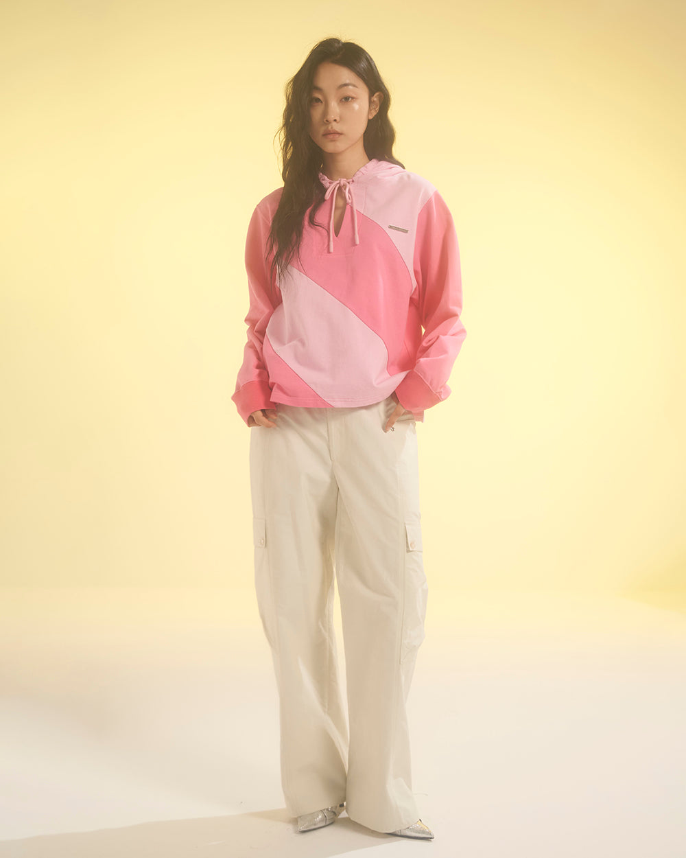 DIAGONAL HOODIE Pink
