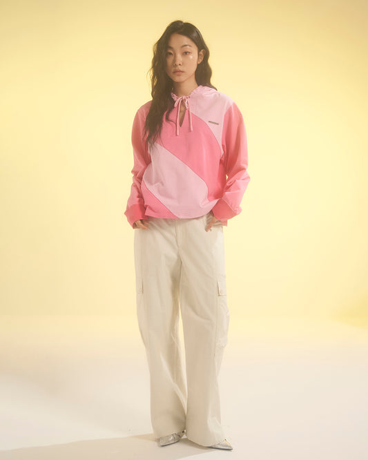 DIAGONAL HOODIE Pink
