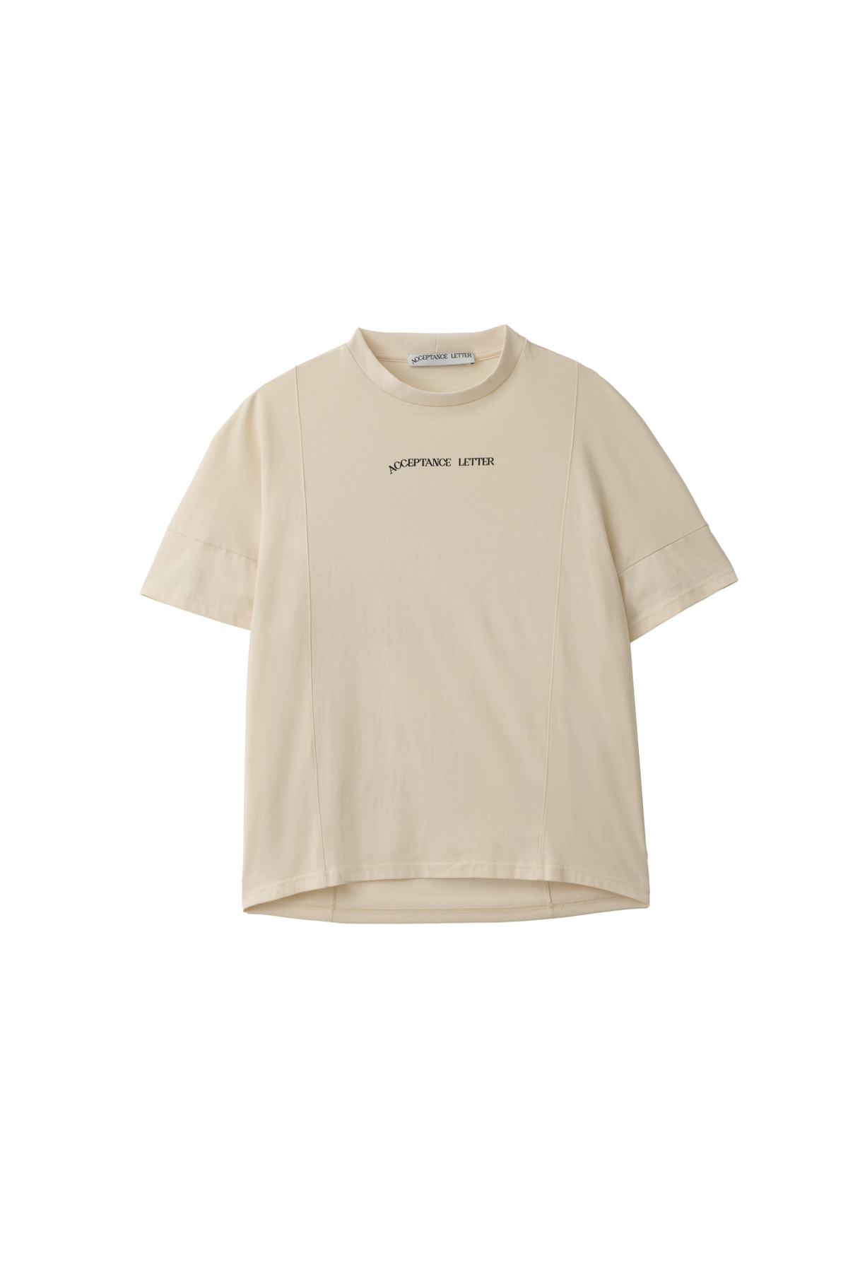 【ACCEPTANCE】Eclipse Curve T-Shirt - Cream, Black