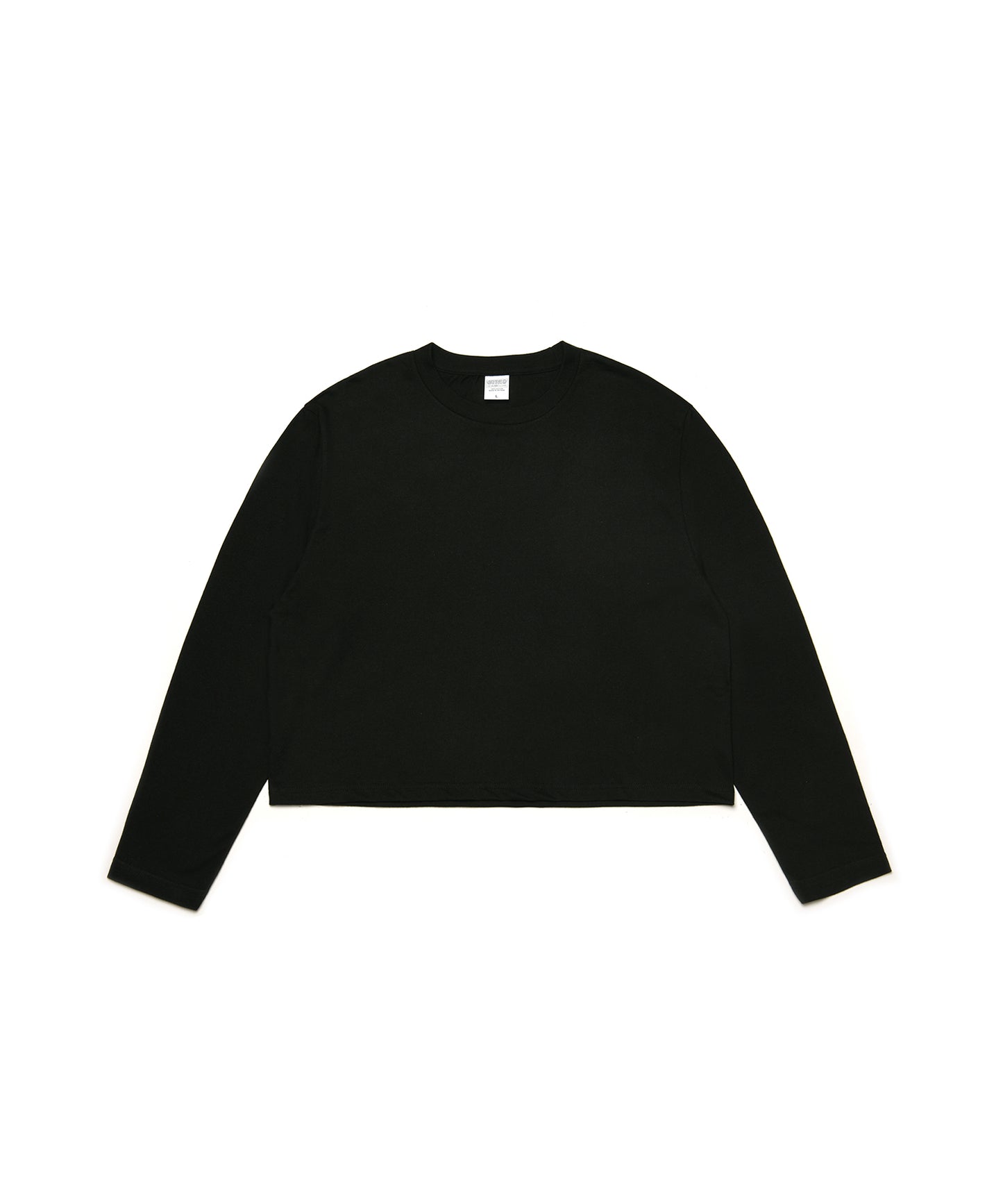 【C Wear シーウエア】Men's Crop Long Sleeve T-Shirt Black