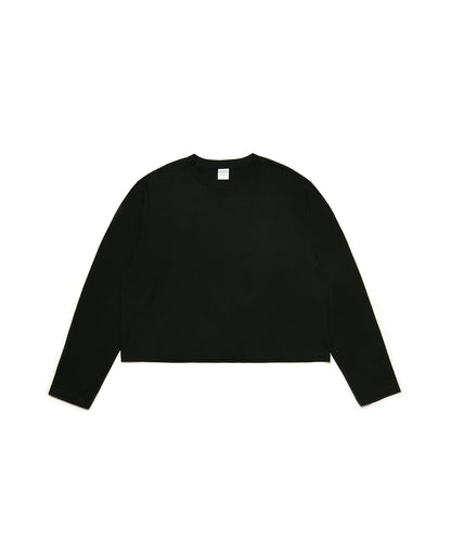 【C Wear シーウエア】Men's Crop Long Sleeve T-Shirt Black