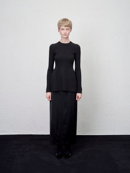【ARIK. アリク AW】 Ara panel flare knit top Black