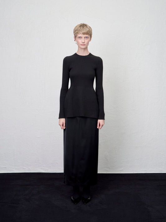 【ARIK. アリク AW】 Ara panel flare knit top Black