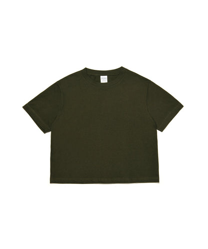 【C Wear シーウエア】 Oversized Crop T-Shirt Khaki