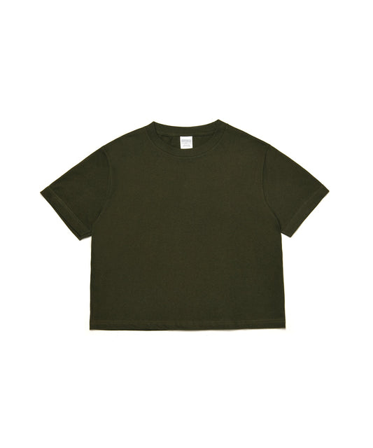 【C Wear シーウエア】 Oversized Crop T-Shirt Khaki