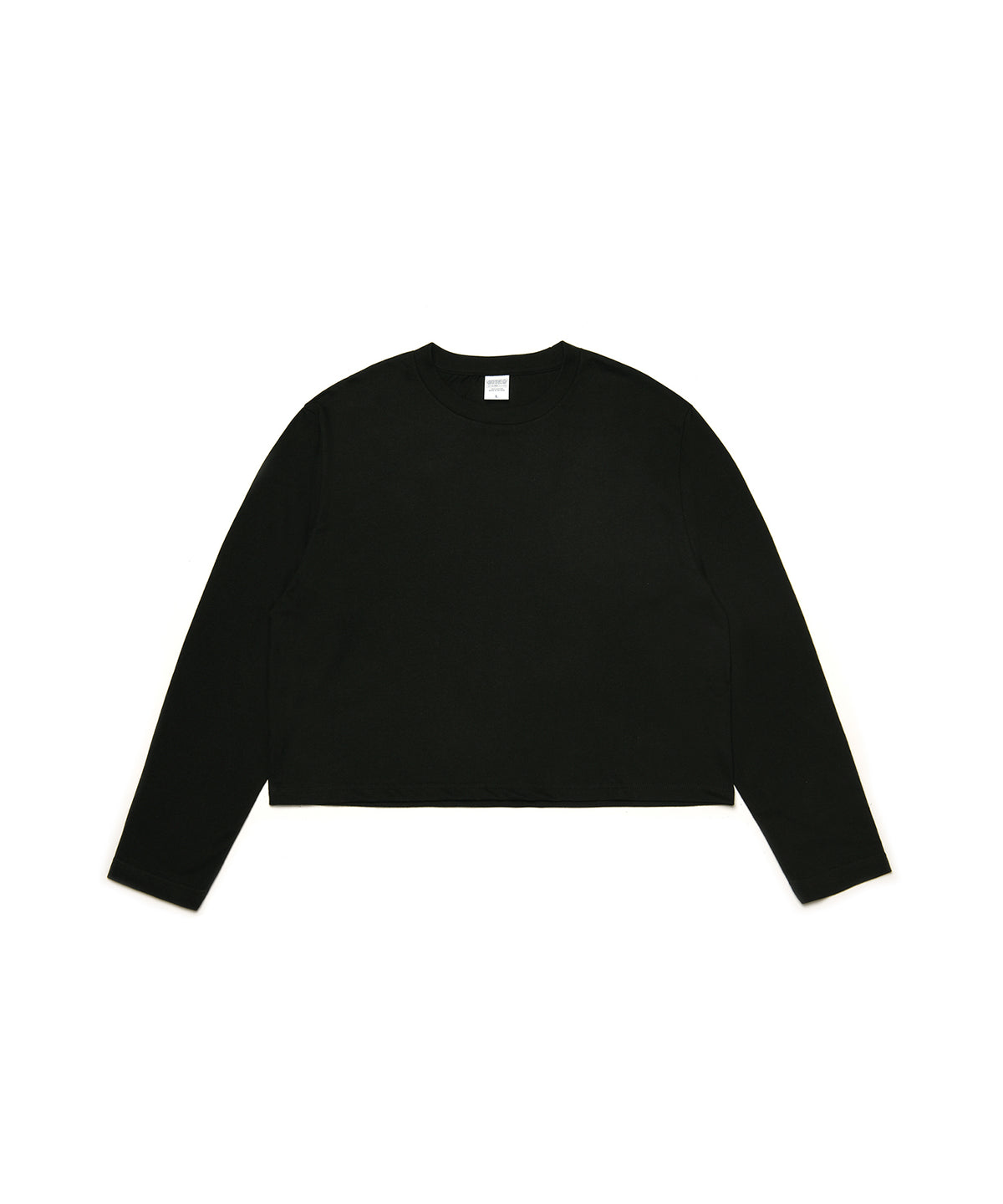 【C Wear シーウエア】Oversized Crop Long Sleeve T-Shirt Black