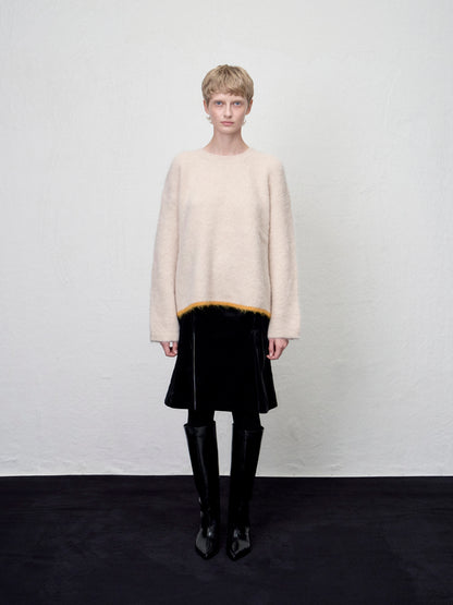 [ARIK. Arik AW] Shaula boxy alpaca knit jumper Butter Cream