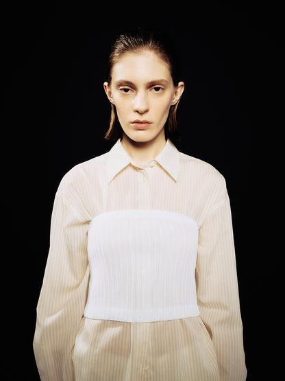 [ARIK.] [24SS] MATAR pleats tube top White