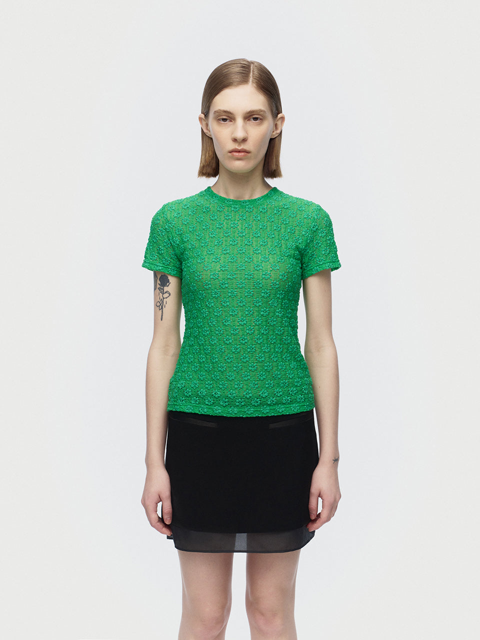 [ARIK.] [24SS] ALRESCHA floral top Green