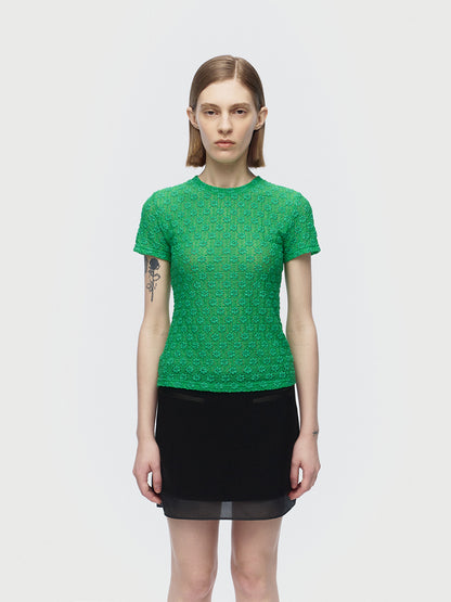 [ARIK.] [24SS] ALRESCHA floral top Green