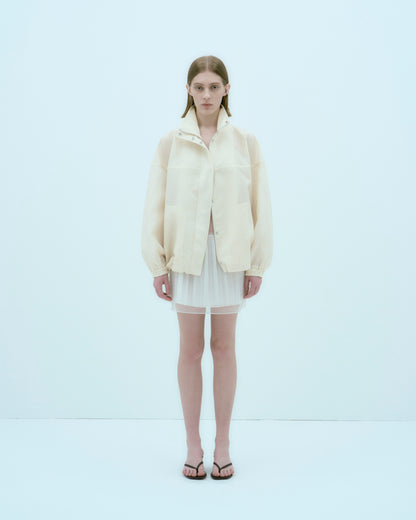 [ARIK.] [25SS] ELBA oversized sheer bomber jacket Butter Cream