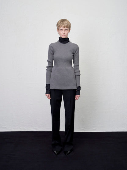 [ARIK. AW] Ara panel flare knit top Cream**Check color
