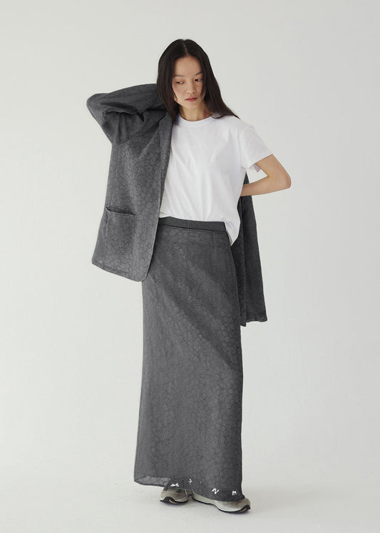 BABY FLOWER SKIRT -CHARCOAL