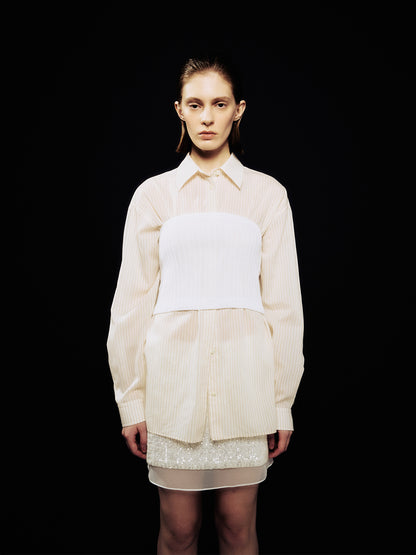 [ARIK.] [24SS] ALMACH oversized shirt Beige Stripe