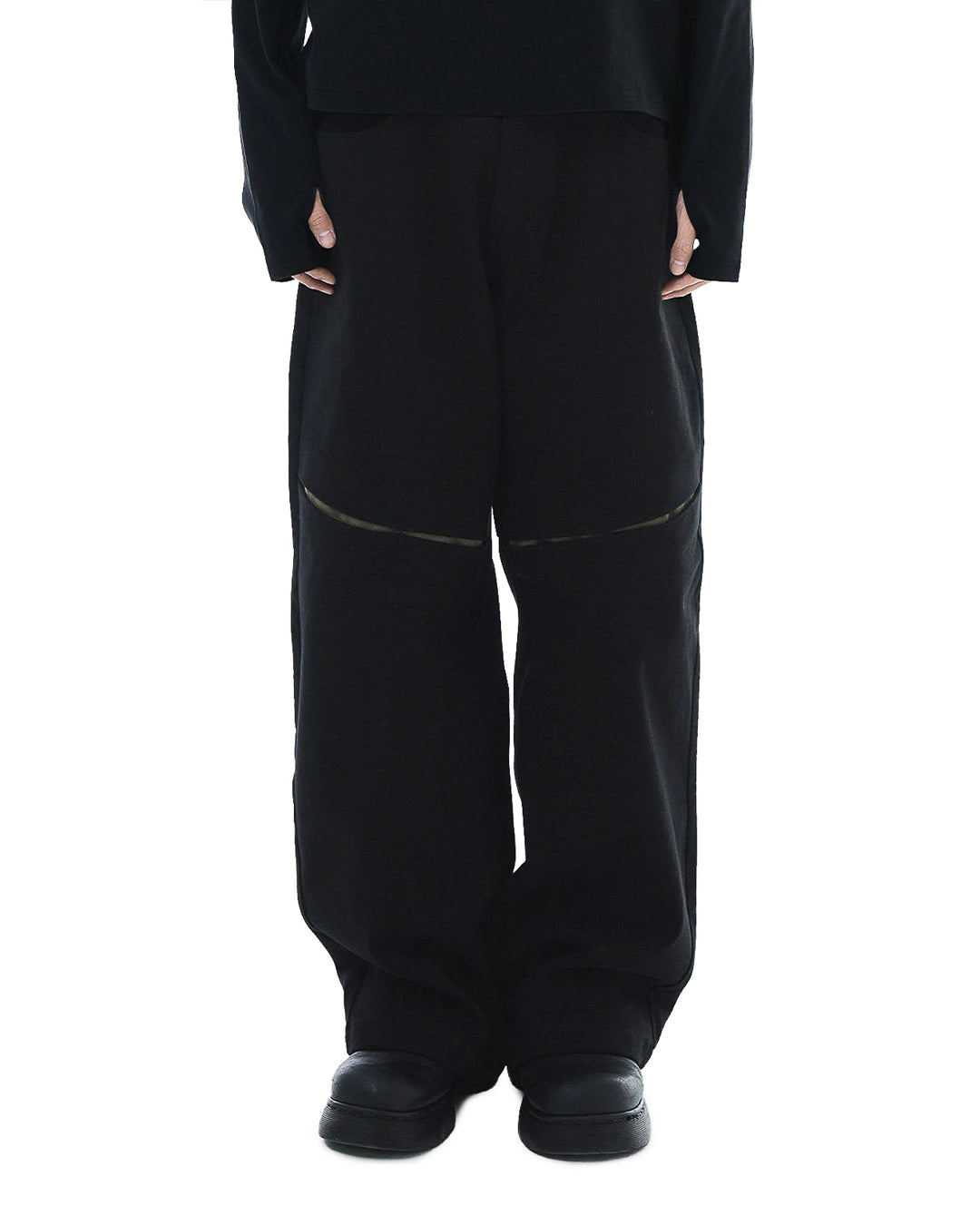 Hidden Tone Cut Pants_Black 