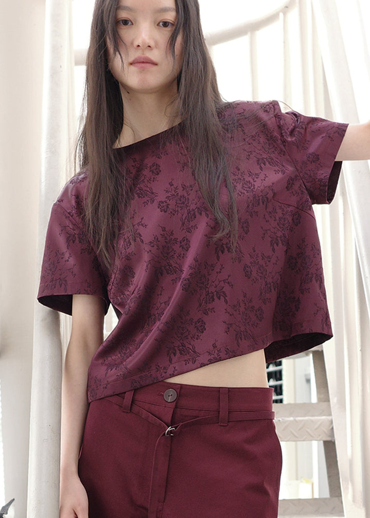 JACQUARD T -BURGUNDY