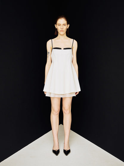 [ARIK.] [24SS] PISCES Layered panel sleeveless dress top Ivory