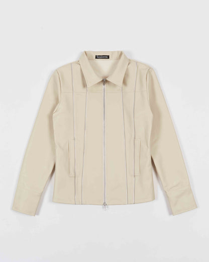 [MOMMANWA] DENIM LINE ZIPPER JACKET (IVORY)