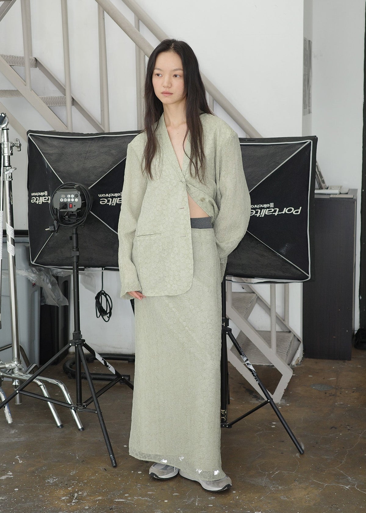 BABY FLOWER SKIRT -KHAKI
