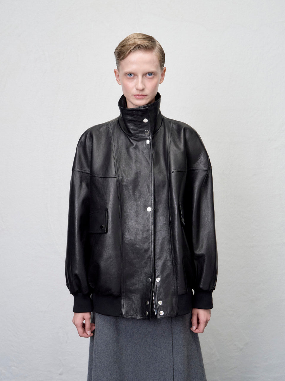 【ARIK. アリク AW】Segin oversized panel leather bomber jacket by ONLY FRANK s.r.l