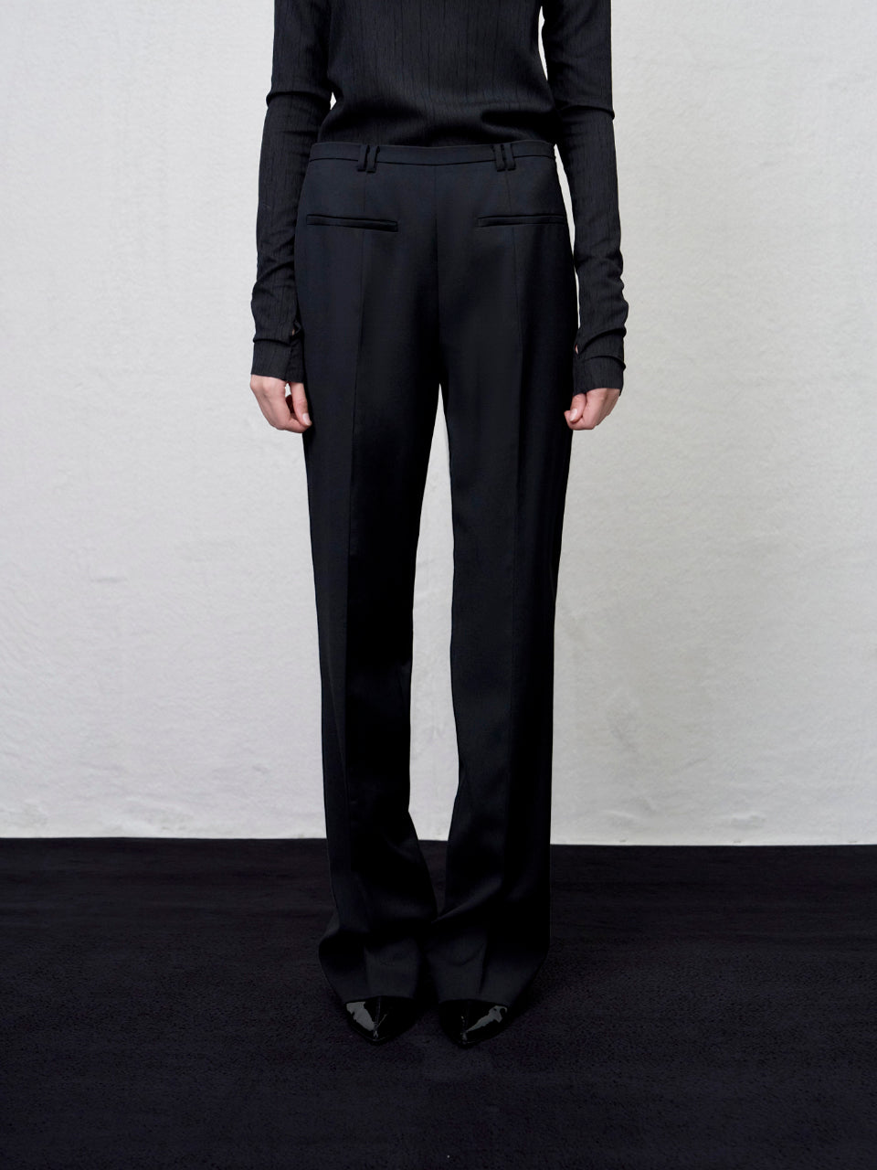【ARIK. アリク AW】Rigil panel straight pants Black