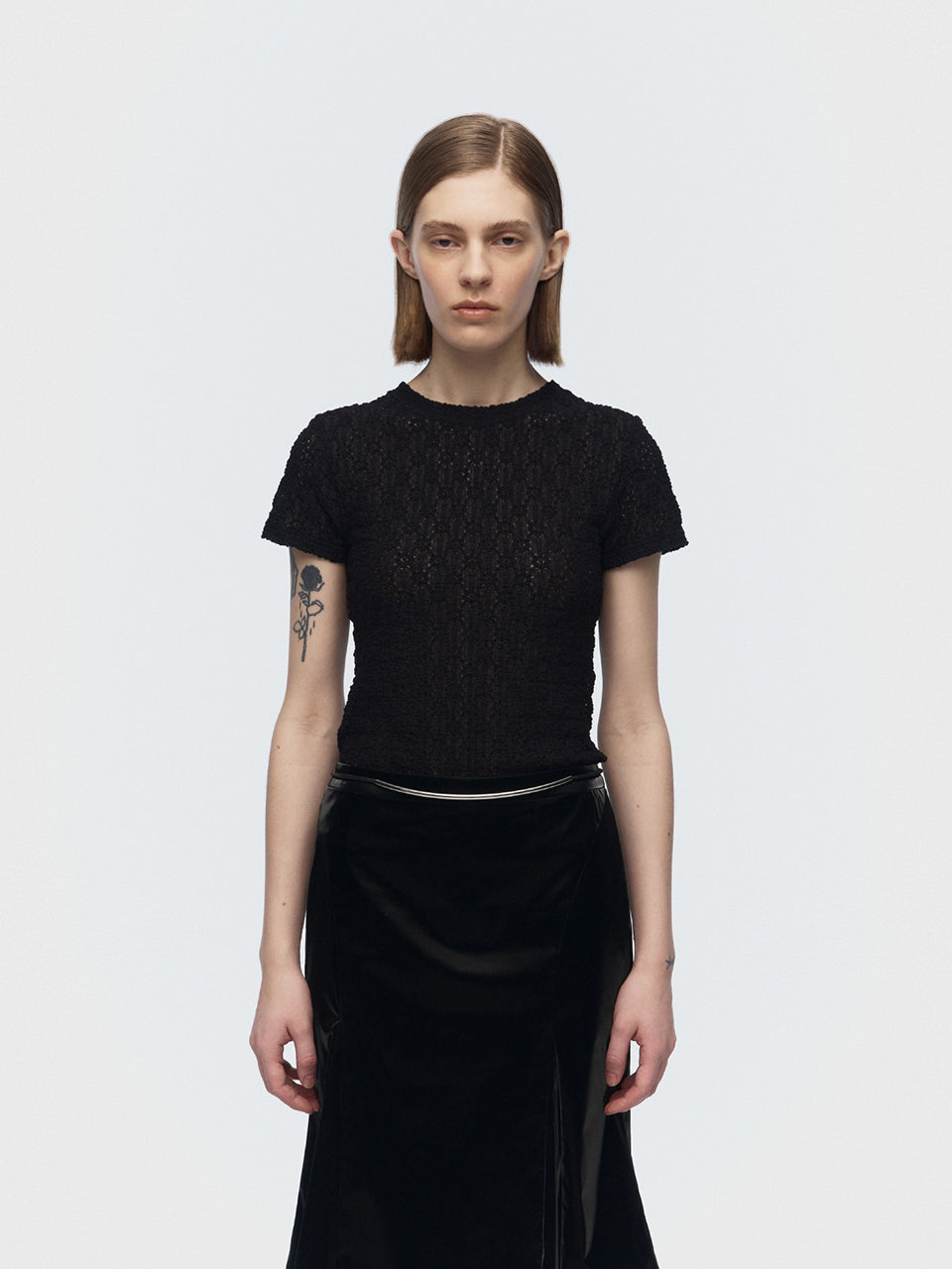 [ARIK. Arik] [24SS] ALRESCHA floral top Black