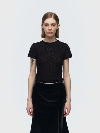 [ARIK. Arik] [24SS] ALRESCHA floral top Black