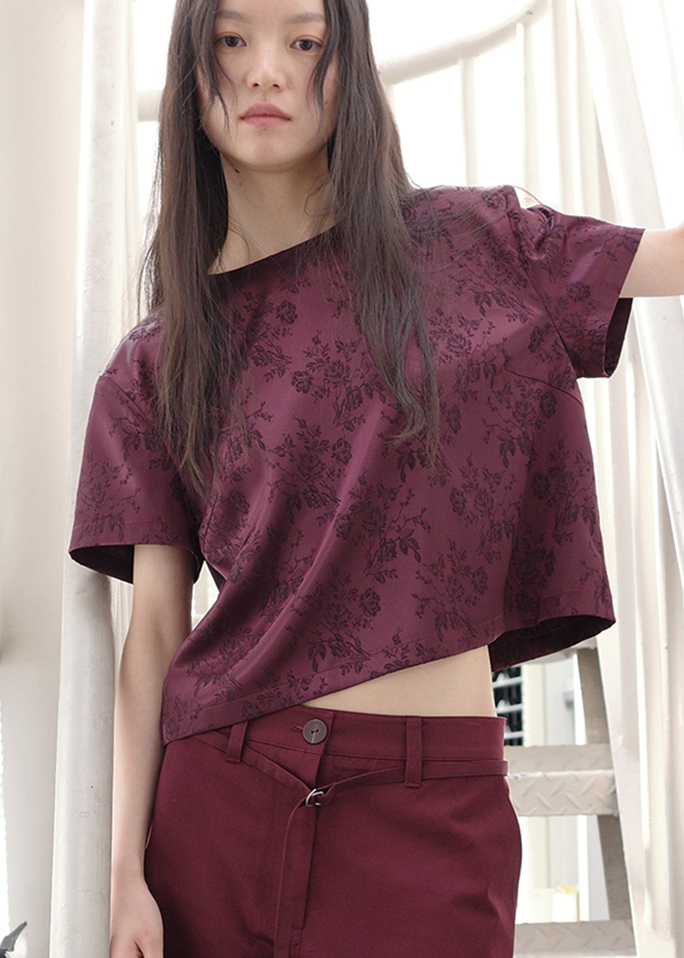 JACQUARD T -BURGUNDY