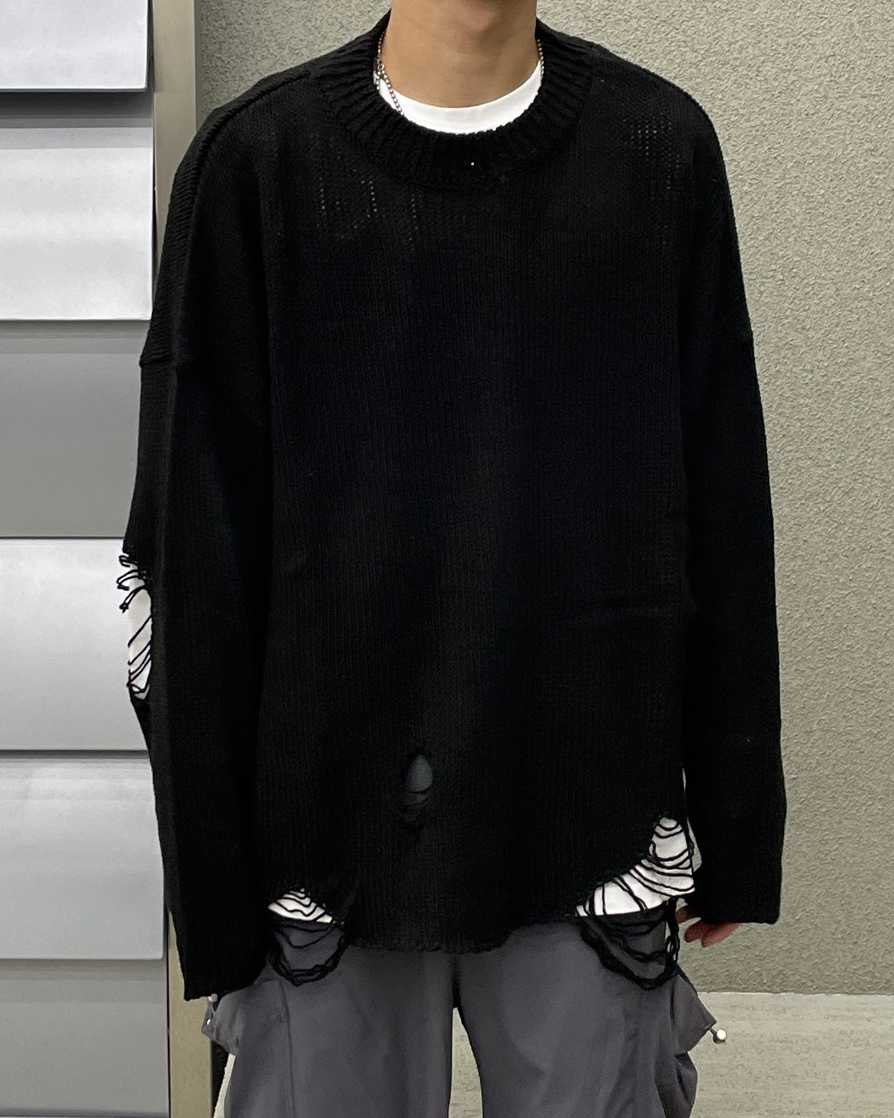 Near Destory Knit - BLACK 