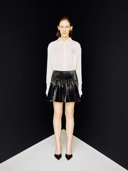 [ARIK. Arik] [24SS] DIPHDA pin tuck skirt Black