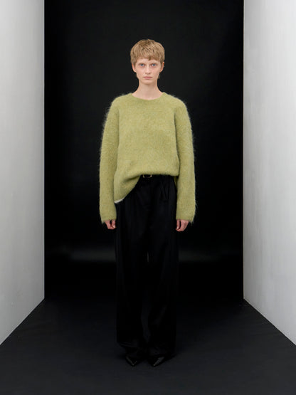 [ARIK. Arik AW] Shaula boxy alpaca knit jumper Moss Green