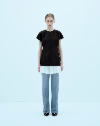 [ARIK.] [25SS] AIN silk blouse top Black