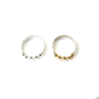 [SUMMER TAG SOL] RETRO SILVER BALL CHAIN RING