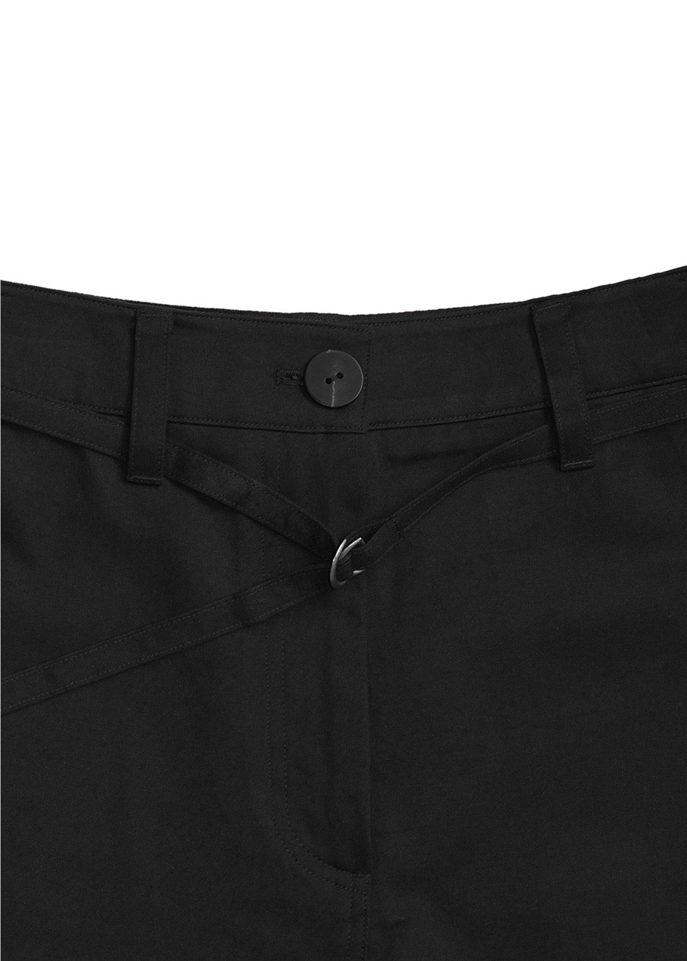 LINE BELT HALF PANTS -BLACK