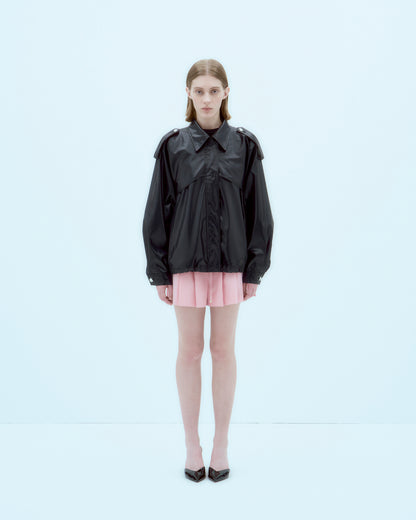 [ARIK.] [25SS] HEZE oversized trench bomber jacket Black