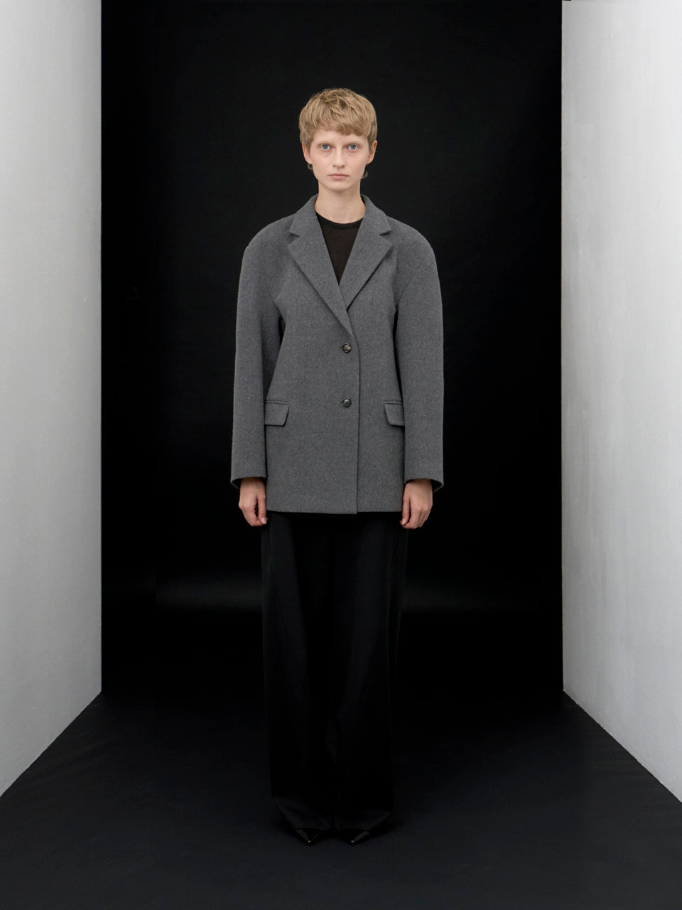 【ARIK. アリク AW】Sagit wool volume jacket Melange grey