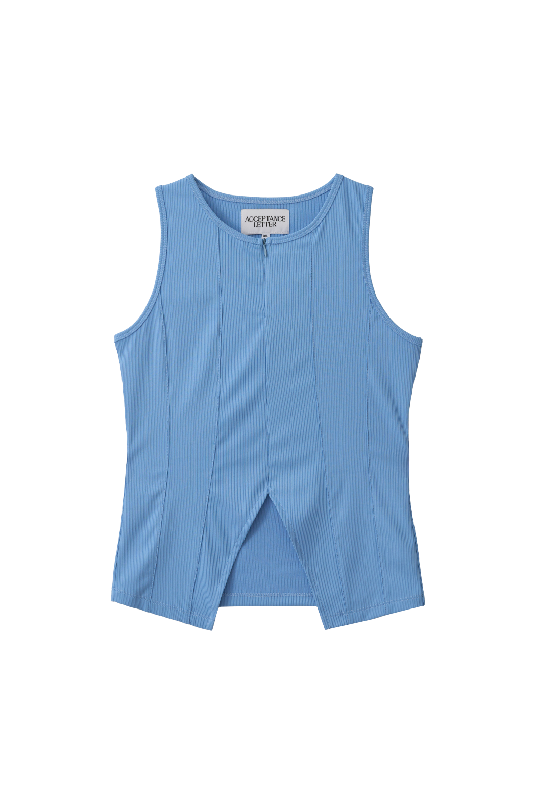 Zip-Up Tank Top - Sky Blue, Black