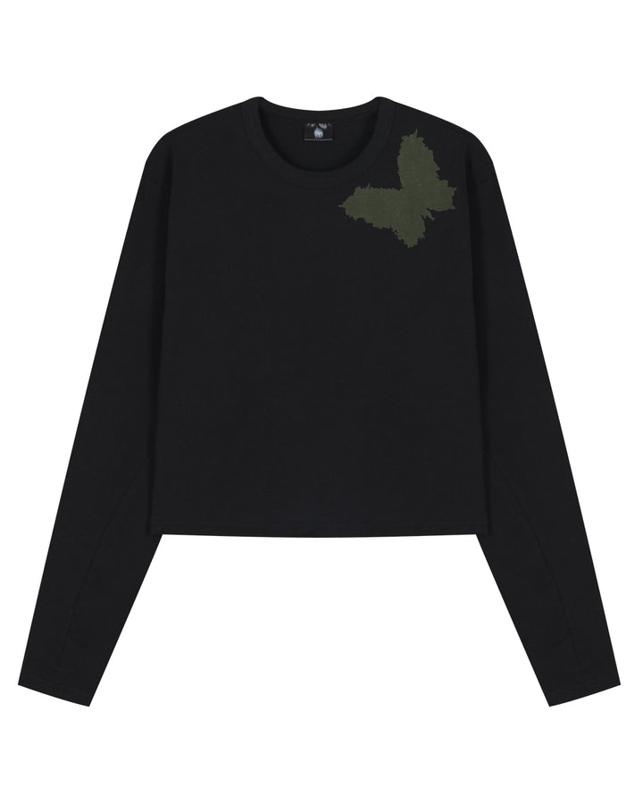 Butterfly Crop Long Sleeve_Black 