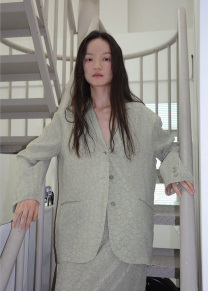 BABY FLOWER JACKET -KHAKI
