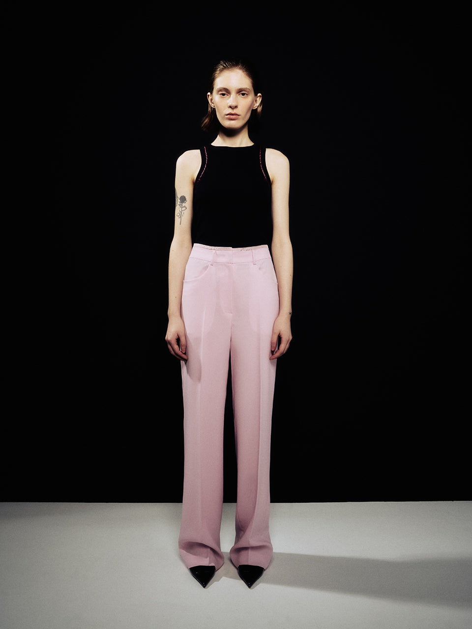 [ARIK.] [24SS] MIRACH layered straight pants Orchid Pink