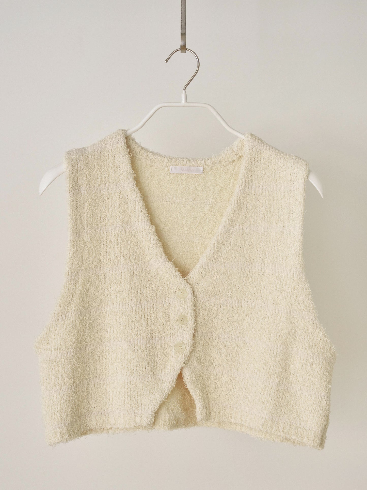 Sleeveless Button Cardigan - Beige