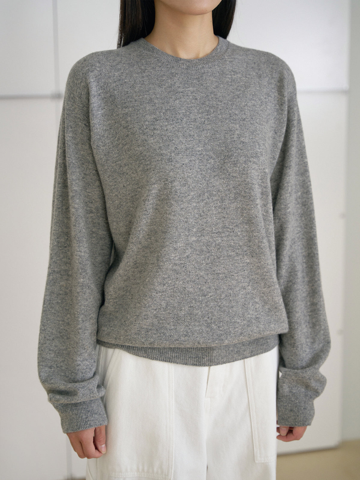 Cashmere Round Pullover - Gray 8