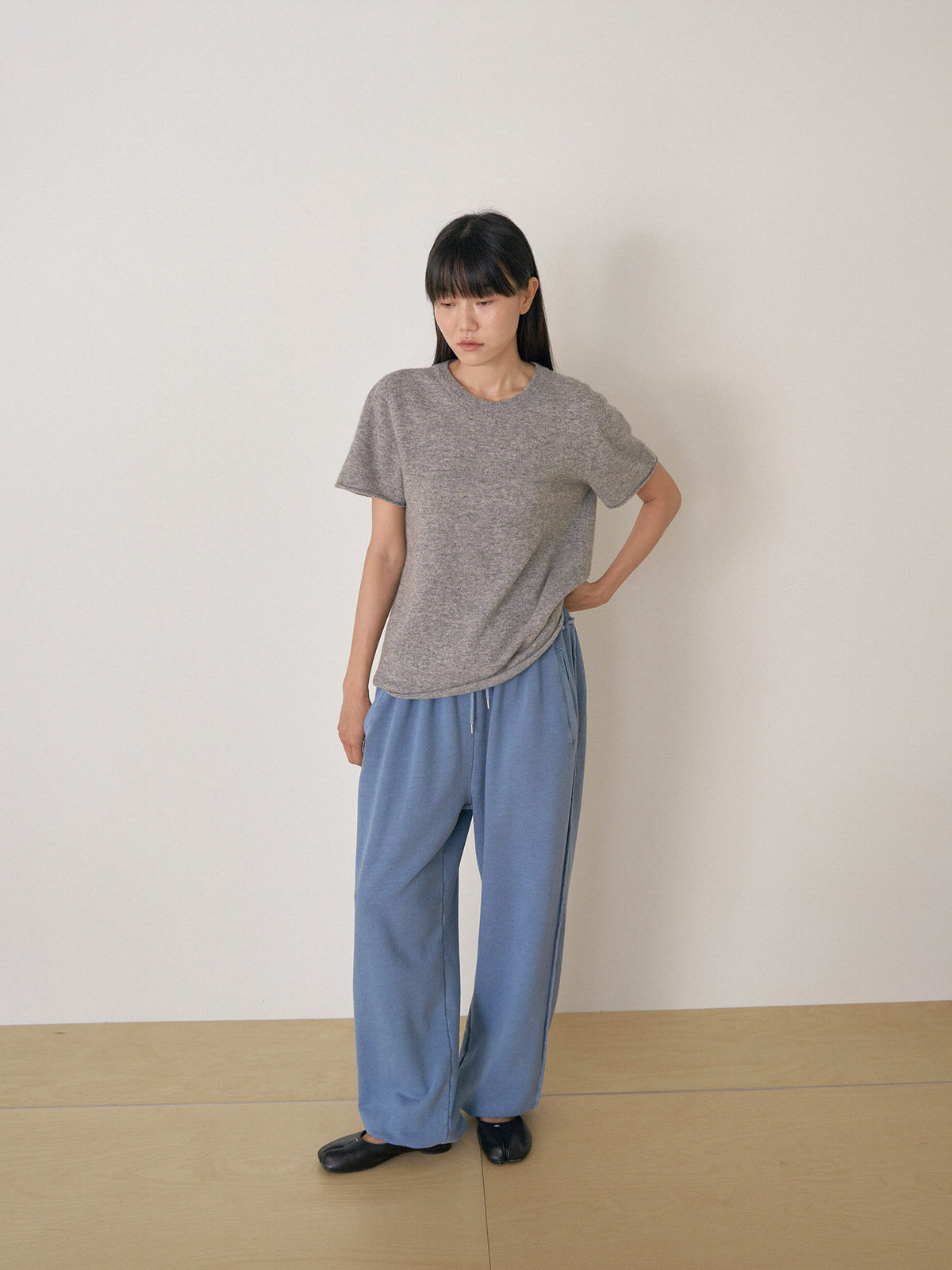 Cutoff Short Sleeve Pullover - Gray 10