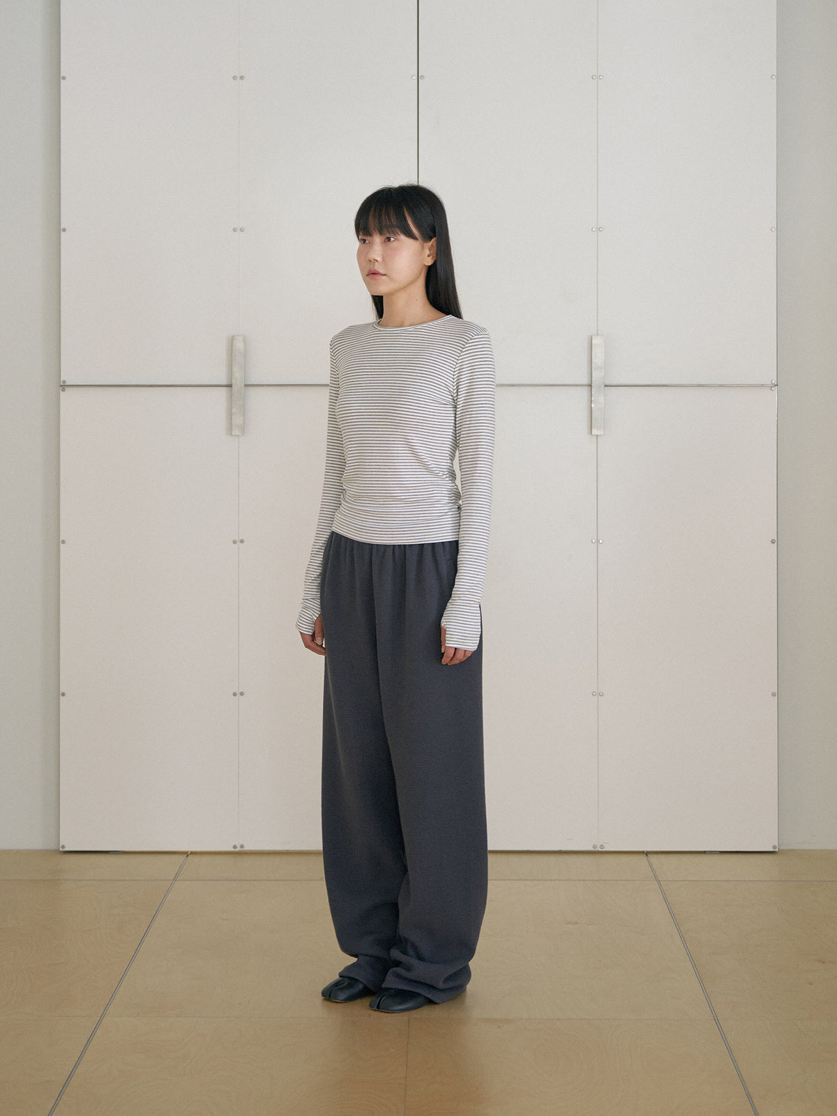 Rib Stripe Long Sleeve - Ivory 11