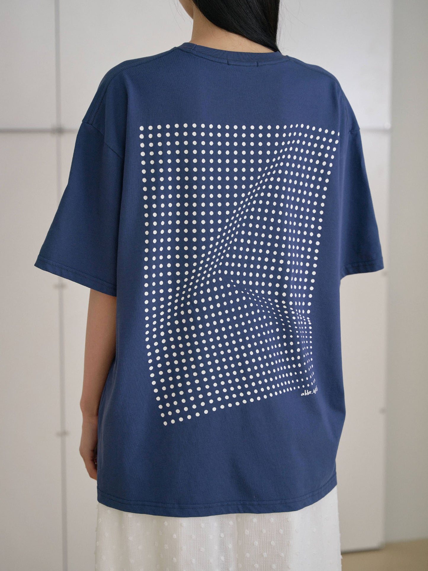 Dot Printing Short Sleeve - Navy