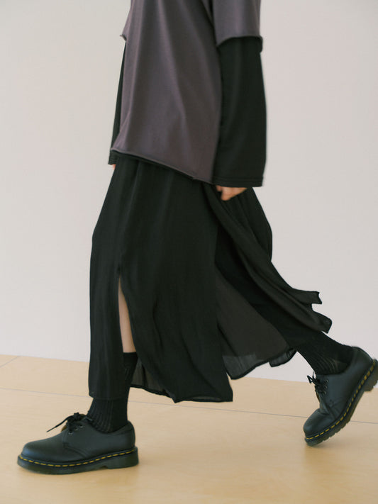 Layered Wrap Pants - Black 5