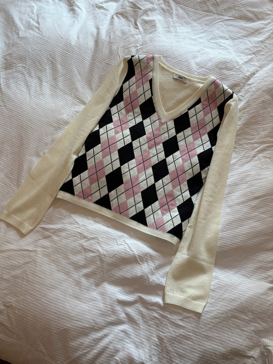 【A MA:DE】Argyle Knit ( 2color )